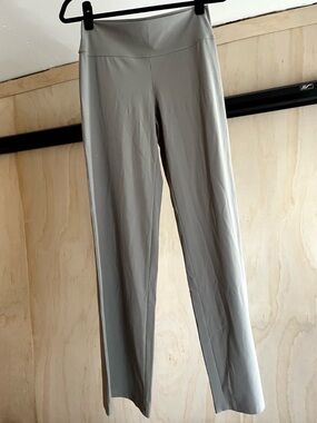 Sarah Pacini Chloe Techno-Fabric Straight Leg Pants
